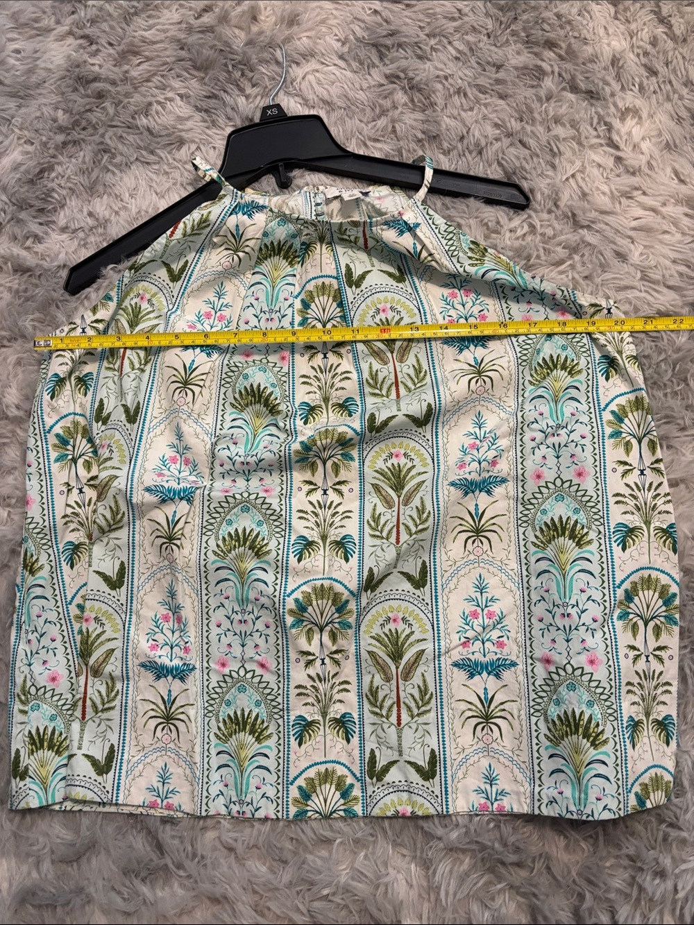 crown & ivy White Halter Tank with Blue, Green, and Pink Floral Stripes - Picture 5 of 7